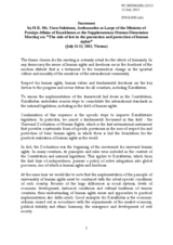 Opening Session, Statement