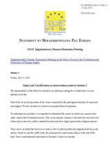 Session 2, Statement