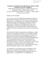 Closing Statement by the Delegation of the United States of America