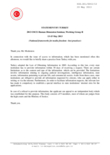 Statement 2 by Turkey, Working Group II