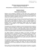 Statement with Regard to the Implementation of the OSCE Action Plan for Improving the Situation of Roma and Sinti