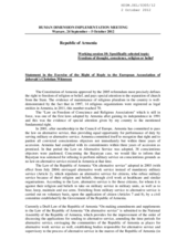 Statement in the Exercise of the Right of Reply to the European Association of Jehovah&rsquo;s Christian Witnesses