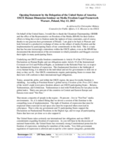 Opening Statement by the Delegation of the United States of America