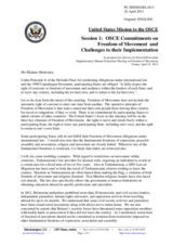 Session 1, Statement