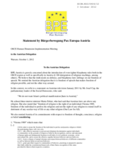 Statement by Buergerbewegung Pax Europa-Austria