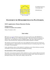 Session 1, Statement