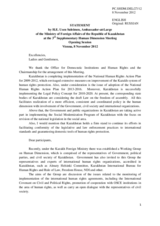 Opening Session, Statement by H.E. Mr. Usen Suleimen