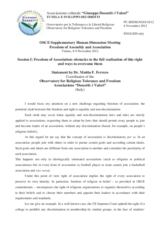 Session 1, Statement by Mr. Mattia F. Ferrero