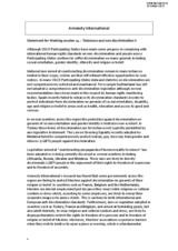 Statement for Working session 14 &ndash; Tolerance and non discrimination II