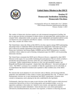 Statement from United States