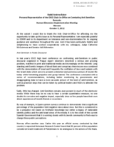 Statement by Rabbi Andrew Baker, Personal Representative of the OSCE Chair‐in‐Office on Combating Anti‐Semitism