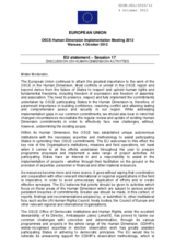 Statement of European Union. Working Session 17