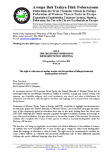 The right to education in mother tongue and the problem of bilingual minority kindergartens in Greece- oral statement