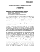 Statement of the Delegation of the Republic of Azerbaijan