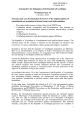 Statement by the Delegation of the Republic of Azerbaijan