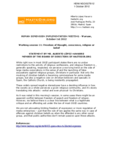 Statement by Mr. Alberto Lopez-Navarro, Member of the Board of Directors of HazteOir.org