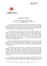 Statement by Turkey