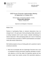 Statement by the Delegation of Switzerland