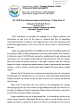 Statement by Dr. Mattia F. Ferrero