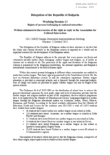 Written statement in the exercise of the right to reply to the Association for Cultural Interaction