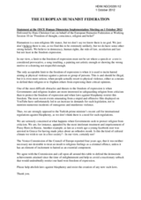 Statement at the OSCE Human Dimension Implementation Meeting on 1 October 2012