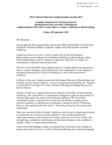 Canadian Statement on Human Trafficking