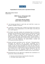 Statement of OSCE Senior Adviser on Gender Issues