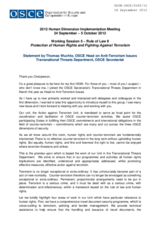 Statement by Thomas Wuchte, OSCE Head on Anti-Terrorism Issues
Transnational Threats Department, OSCE Secretariat