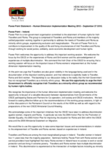 Pavee Point Statement &ndash; Human Dimension Implementation Meeting 2012 &ndash; September 27 2012