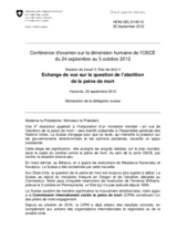 Swiss statement on death penalty