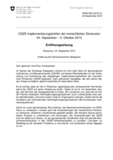 Opening statement of the Swiss Delegation