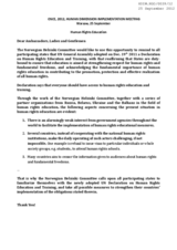 Statement by the Norwegian Helsinki Committee on Human Rights Education