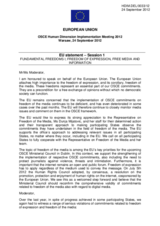 EU statement &ndash; Session 1