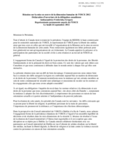 Opening Statement of the Canadian Delegation