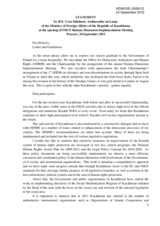 Statement by Head of Kazakh Delegation