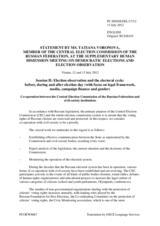 Session 2, Statement by Ms. Voronova, Member of the Central Election Commission