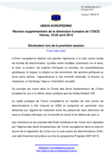 Session 1, Statement