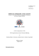 Closing Session, Statement by Director Amb. Lenarcic