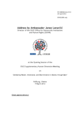 Opening Session, Statement by Director Amb. Lenarcic