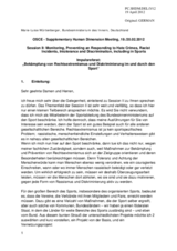 Session 2, Statement by Ms. Wuertenberger, Ministry of the Interior