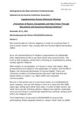 Session 2, Statement by the Austrian Freethinker Association