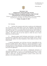 Session 3, Statement by Holy See