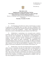 Session 1, Statement by Holy See