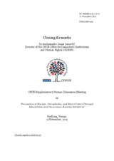 Closing Statement by Amb. Janez Lenarcic, ODIHR Director