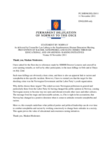 Session 1, Statement by Norway