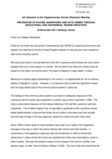 Session 1, Statement by the United Kingdom