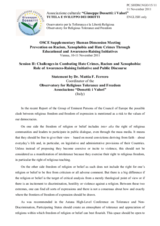 Session 2, Statement by Dr. Mattia F. Ferrero, Observatory for Religious Tolerance and Freedom