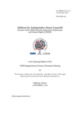 Opening Statement by Amb. Janez Lenarcic, ODIHR Director
