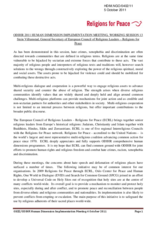 Statement by the European Council of Religious Leaders on hate crime, multireligious action and holy sites