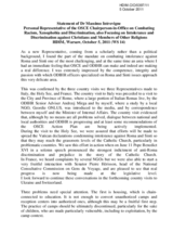 Statement of Dr. Massimo Introvigne